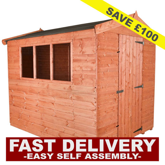 8x6 Eco Apex Shed £100 FLATPACK DISCOUNT